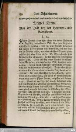 Drittes Kapitel. Von der Diät bey den Brunnen- und Bade-Curen