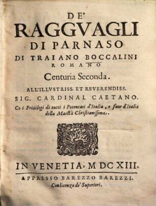 De Ragguagli di Parnasso : Centuria seconda ...