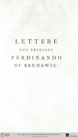 Lettere del Principe Ferdinando di Brunswic