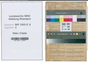 Entnazifizierung Frieda Klein , geb. 30.11.1902 (Buchhalterin)
