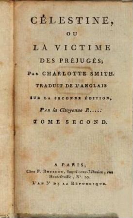 Célestine Ou La Victime Des Préjugés, 2