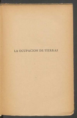 La ocupación de tierras