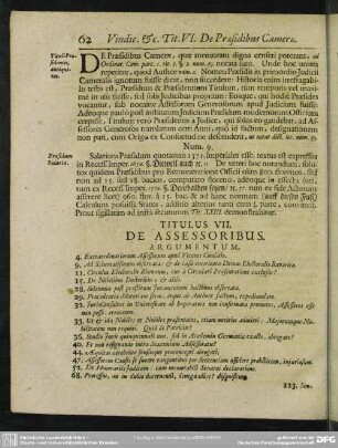 Titulus VII. De Assessoribus
