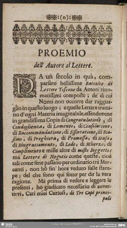 Proemio dell´ Autore al Lettere