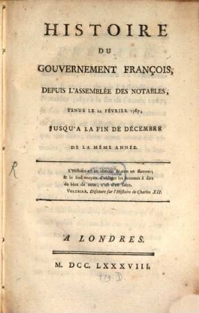 Histoire de gouvernement français
