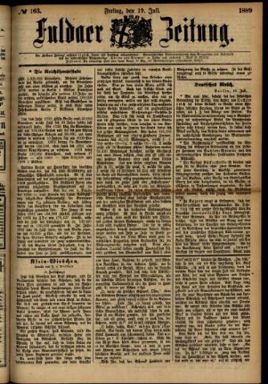 Ausgabe vom Freitag, den 19. Juli 1889.