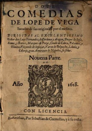 Comedias De Lope De Vega Carpio, 9