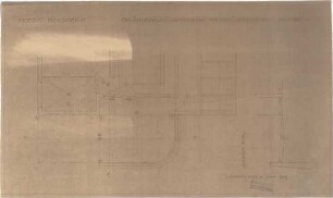 Littmann, Max; Bocksberg; Hofgut, Geländeaufnahmen, Wasserversorgung,Transformatorenhaus, Erweiterungsbauten u.Umbauten - Südseite - Geländeprofil (Grundriss, Schnitt)