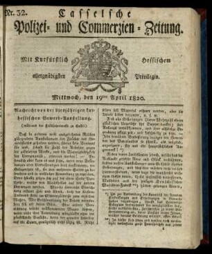 Nr. 32, Mittwoch, den 19ten April 1820