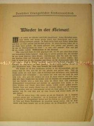 Flugblatt zur Begrüßung der deutschen Kriegsgefangenen aus Japan