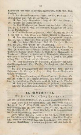 II. Abschnitt. Militair-Verfassung Preußen's