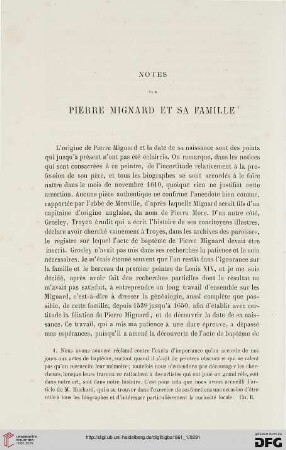 9: Notes sur Pierre Mignard et sa famille