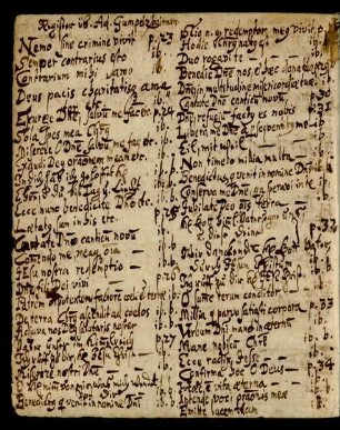 Handschriftliches Register: Register üb. Ad. Gumpelzhaimern.