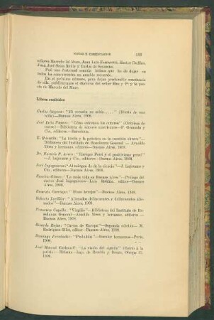 Libros recibidos