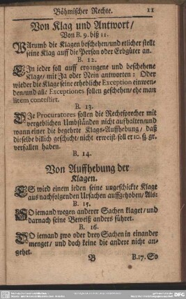 Von Auffhebung der Klagen