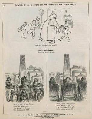 "Heimliche Randzeichnungen aus dem Schreibheft des kleinen Moritz" "Neue Windfahne (Münch'ner Schnadahüpfel)"