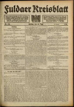 Ausgabe vom Freitag, den 14. Juni 1918.