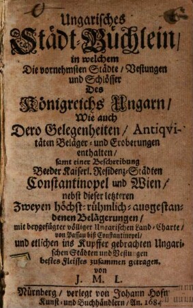 Ungarisches Städt-Büchlein