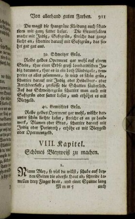 VIII. Kapitel. Schönes Bleyweiß zu machen.