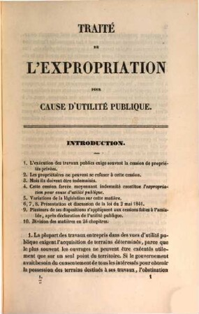 Traité de l'expropriation pour cause d'utilité publique, 1