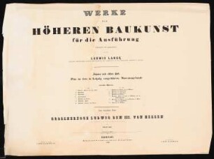 Werke der höheren Baukunst, Darmstadt 1860. Museum, Leipzig: Deckblatt mit Inhaltsverzeichnis