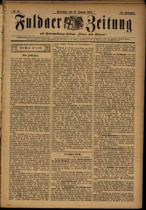 Erste Ausgabe vom Samstag, den 16. Januar 1897.