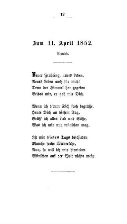 Zum 11. April 1852 - Neuwied