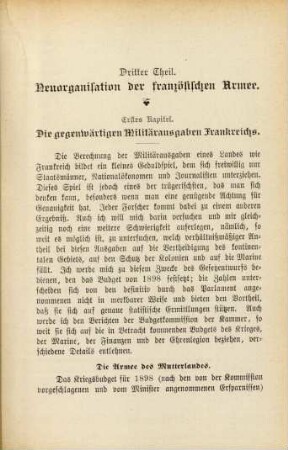 Dritter Theil. Neuorganisation der französischen Armee.