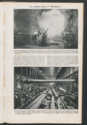 Los cañones para el "Rivadavia"