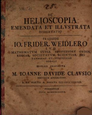 De helioscopia emendata et illustrata diss.