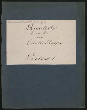 Quartette; vl (2), vla, vlc; e-Moll