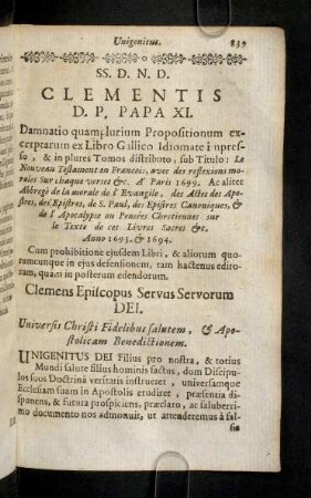 839-868, Bulla Clementis XI. Unigenitus. Constitutio Benedicti XIII.