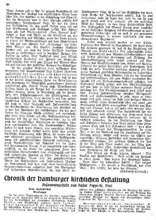 Chronik der hamburger kirchlichen Gestaltung