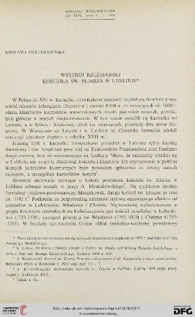 Tom 26: Wystrój rzeźbiarski kościoła św. Eliasza w Lublinie