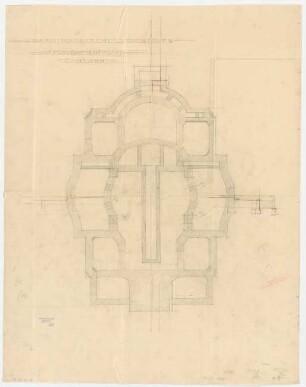 Thiersch, Friedrich von; Ludwigsburg; Garnisonkirche - Fundamentplan