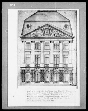 Schloß, Entwurf B für den Mittelrisalit