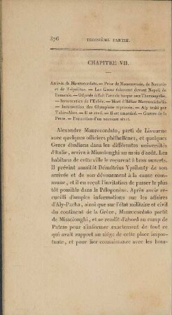Chapitre VII. Arrivée de Maurocordato. ...