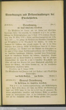 Verordnungen und Bekanntmachungen der Oberbehörden