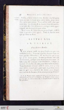 (Lettre XXI - XXX)
