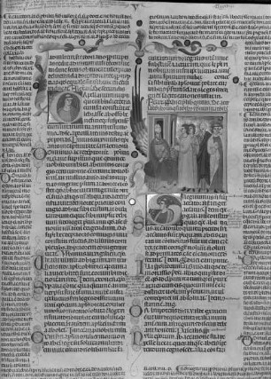 Gregorii IX Decretales, cum glossa Bernardi Parmensis / Dekretalen Georg IX. mit Glossen des Bernhard Parma — Gregorii IX Decretales, cum glossa Bernardi Parmensis / Dekretalen Georg IX. mit Glossen des Bernhard Parma, Folio fol. 188 rInitiale C und S mit Portraits unbekannter Personen, Folio fol. 188 r