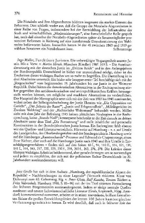 Müller, Ingo :: Furchtbare Jahre, die unbewältigte Vergangenheit unserer Justiz, mit einem Vorwort von Martin Hirsch : München, Kindler, 1987