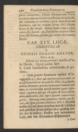 Cap. XIV. Lucae. Christus est ...