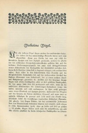 Verbotene Vögel.