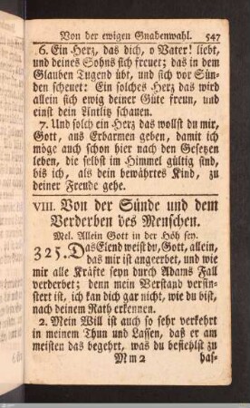 Von der Sünde und dem Verderben des Menschen.