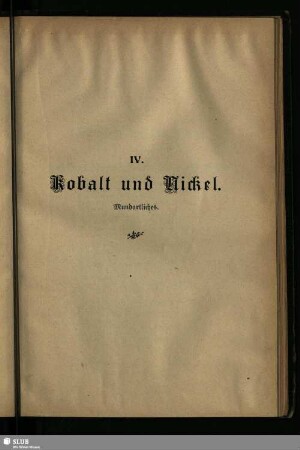 IV. Kobalt und Nickel : Mundartliches