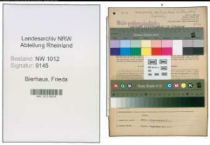 Entnazifizierung Frieda Bierhaus , geb. 11.02.1891 (Haendlerin)
