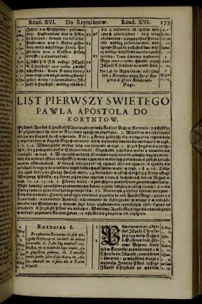 List Pierwszy Swietego Páwlá Apostola Do Koryntow