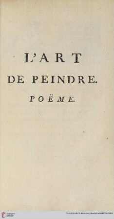 L’art de peindre poëme