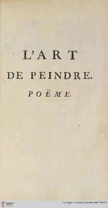 L’art de peindre poëme