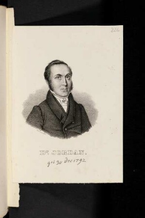 226r-226v, Porträt Dr. [Sylvester] Jordan, geb. 30. Dec. 1792